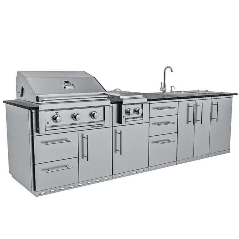 Sunstone THE MAGNOLIA - stainless steel grill, sink and storage units
