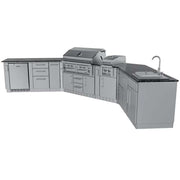 Sunstone THE BIG-TEXAN - angled view with grill, refrigerator and sink