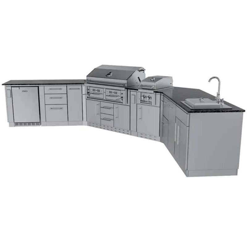 Sunstone THE BIG-TEXAN - angled view with grill, refrigerator and sink