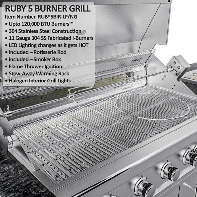 Sunstone THE FRENCH QUARTER - Ruby 5-burner grill
