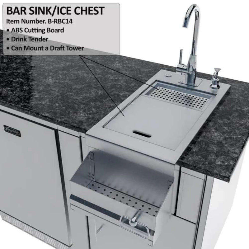 Sunstone THE SAVANNA - bar sink with pull-out drawer