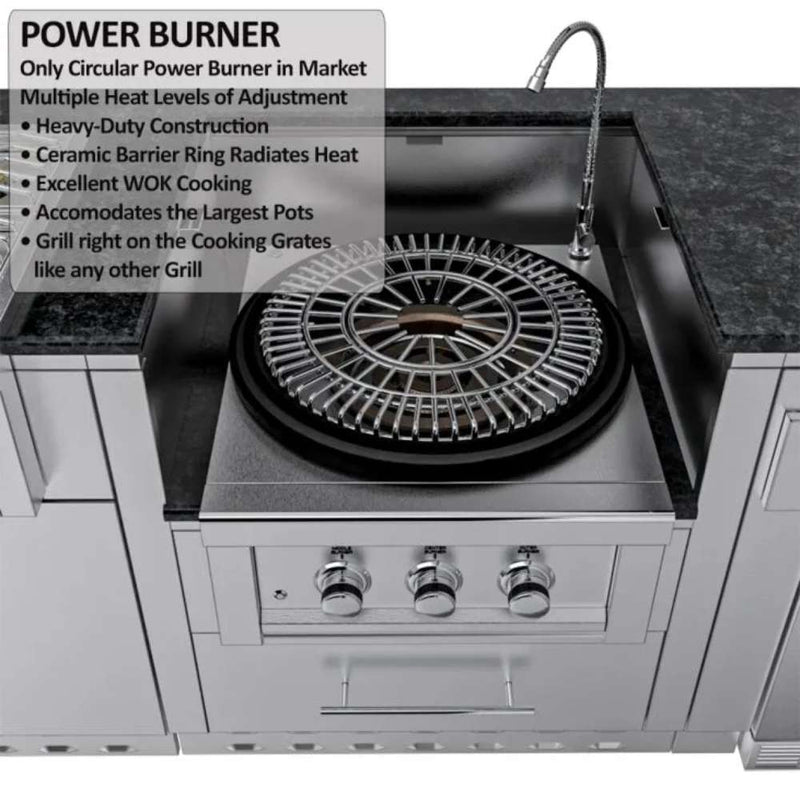 Sunstone TEXCAJUN - open circular power burner beside sink