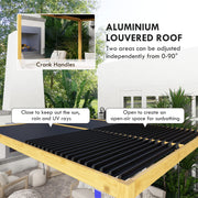 Outsunny 10' x 13' Aluminum Louvered Pergola with Adjustable Roof and Hidden Drainage