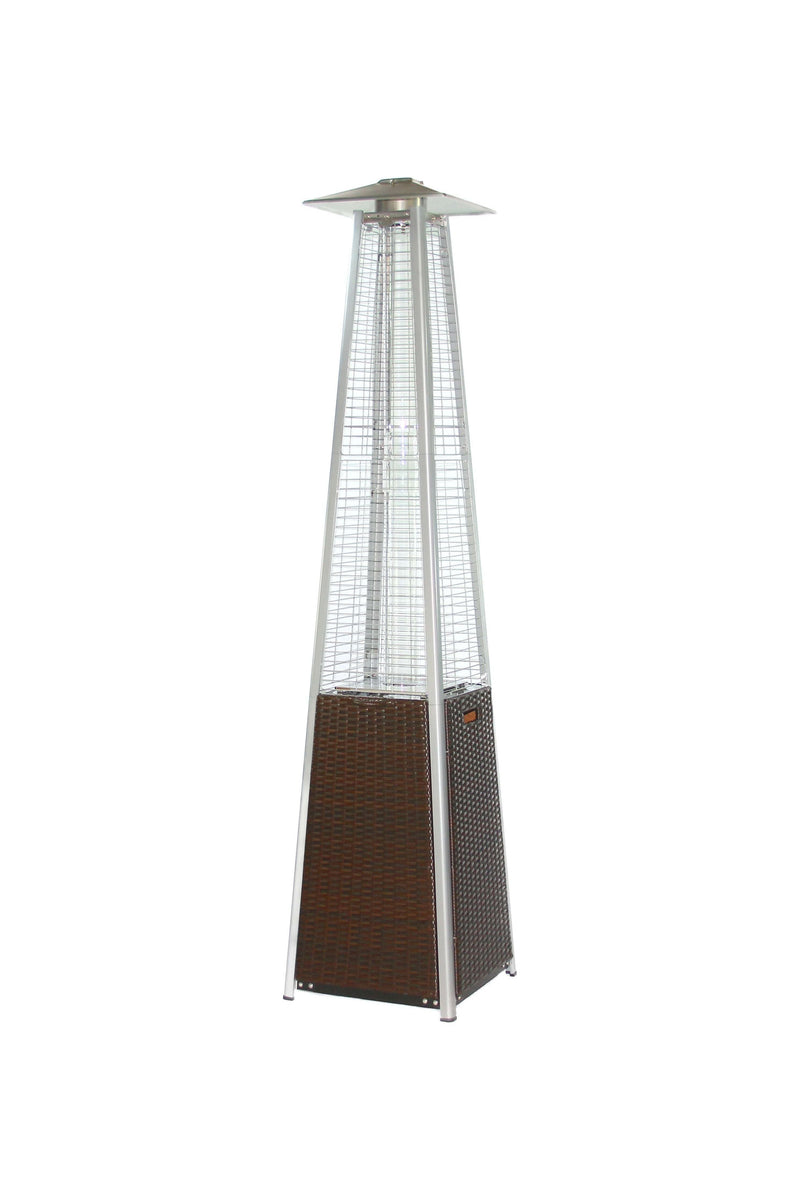 RADtec TF-WDB 89" Tower Flame Propane Patio Heater - Dark Brown Wicker (41,000 BTU)