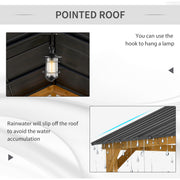 Outsunny 11' x 13' Fir Wood Hardtop Gazebo with Galvanized Steel Roof