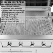 Sunstone THE HOUSTON - 5-burner grill with rotisserie