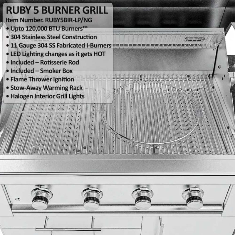 Sunstone THE HOUSTON - 5-burner grill with rotisserie