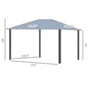 Outsunny 10' x 12' Aluminum Hardtop Gazebo with Polycarbonate Roof and Netting
