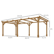 Outsunny 20' x 10' Fir Wood Pergola with Grape Trellis