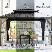 Outsunny 10' x 14' Aluminum Hardtop Gazebo with Double Galvanized Steel Roof