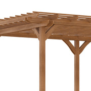 Outsunny 12' x 20' Wood Pergola with Grape Trellis for Climbing Plants