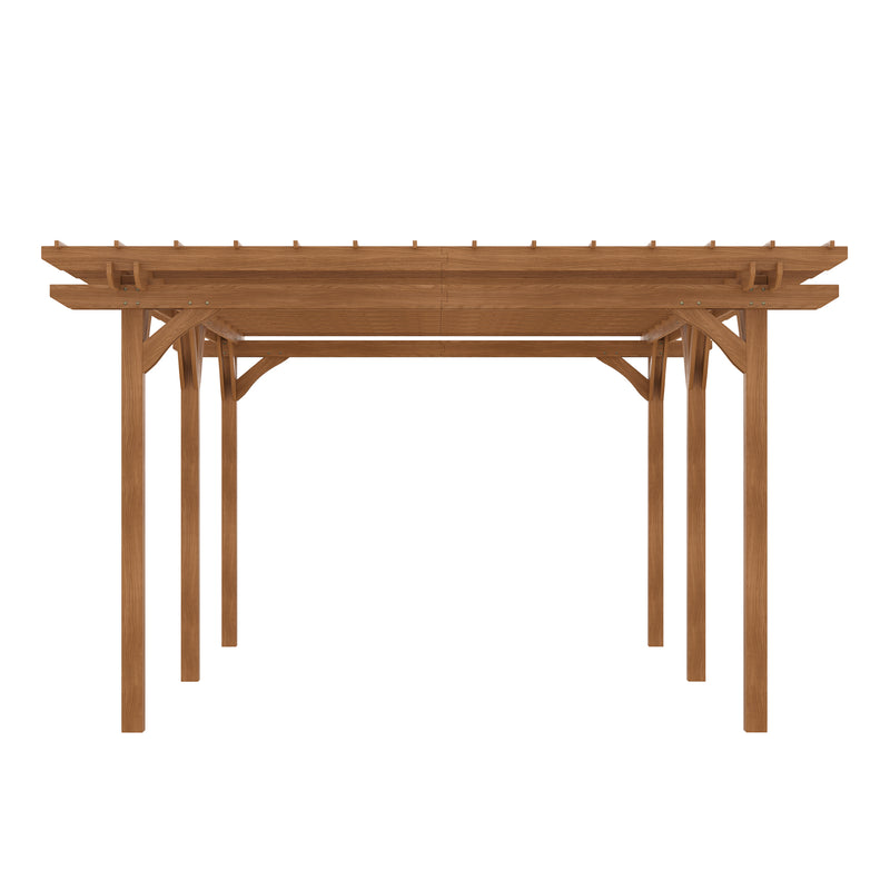 Outsunny 12' x 20' Wood Pergola with Grape Trellis for Climbing Plants