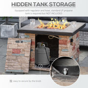 Outsunny 32" Propane Gas Fire Pit Table, 50,000 BTU with Auto-Ignition and Lava Rocks