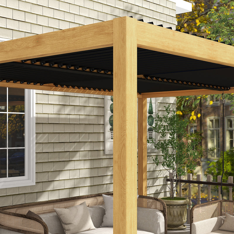 Outsunny 10' x 13' Aluminum Louvered Pergola with Adjustable Roof and Hidden Drainage