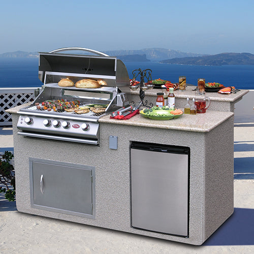 Cal Flame Tropical Q PV6016 BBQ island with bar seating