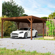Outsunny 12' x 20' Fir Wood Pergola with Grape Trellis and Concrete Anchors