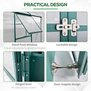 Outsunny 8' x 6' Aluminum Greenhouse with Polycarbonate Panels and Roof Vent