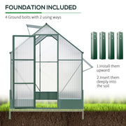 Outsunny 8' x 6' Aluminum Greenhouse with Polycarbonate Panels and Roof Vent