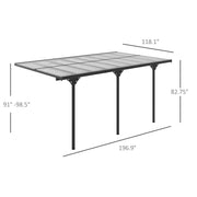 Outsunny 16.5' x 10' Aluminum Pergola with Polycarbonate Roof and UV Protection