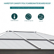 Outsunny 10' x 12' Aluminum Hardtop Gazebo with Polycarbonate Roof and Netting
