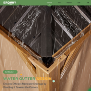 Erommy 10x12 Wood Grain Gazebo – interior view