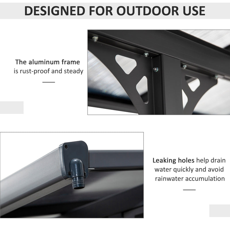 Outsunny 16.5' x 10' Aluminum Pergola with Polycarbonate Roof and UV Protection