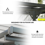Outsunny 14.5' x 10' Aluminum Wall-Mounted Pergola with Polycarbonate UV-Blocking Roof