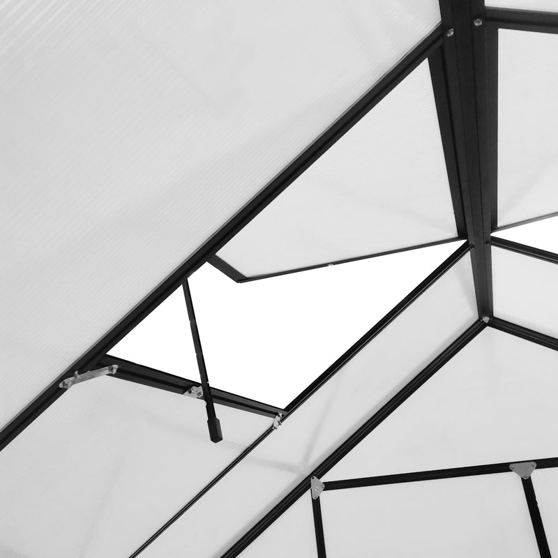 Outsunny 20' x 8' Aluminum Walk-In Greenhouse with Polycarbonate Panels and Rain Gutter