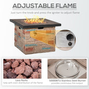Outsunny 32" Propane Gas Fire Pit Table, 50,000 BTU with Auto-Ignition and Lava Rocks
