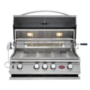 Cal Flame Kona Q 601 BBQ island with the grill lid open