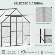 Outsunny 20' x 8' Aluminum Walk-In Greenhouse with Polycarbonate Panels and Rain Gutter