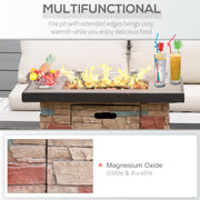 Outsunny 32" Propane Gas Fire Pit Table, 50,000 BTU with Auto-Ignition and Lava Rocks
