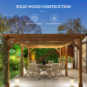 Outsunny 20' x 10' Fir Wood Pergola with Grape Trellis