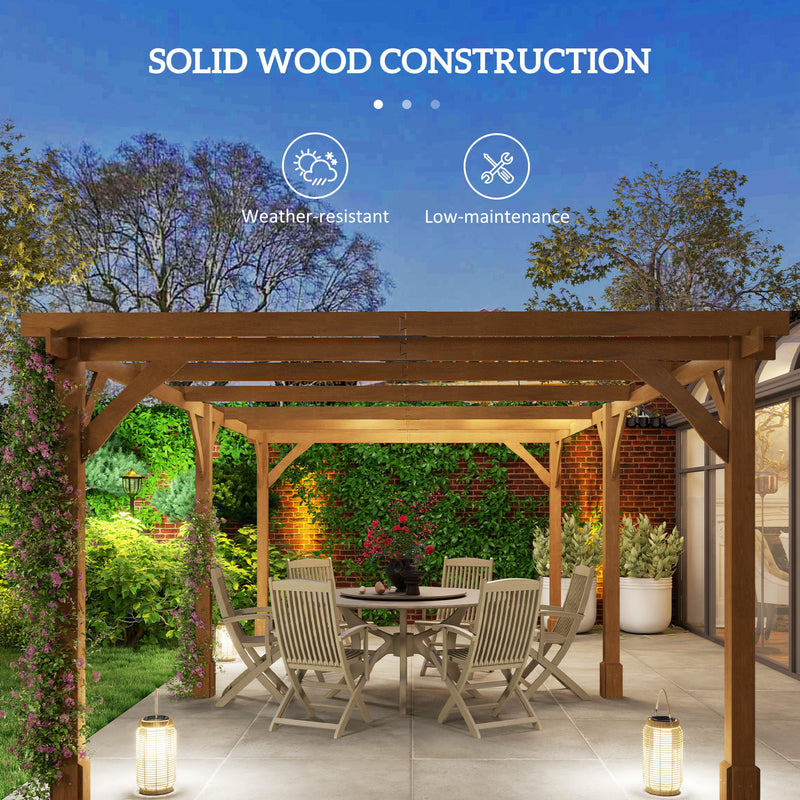 Outsunny 20' x 10' Fir Wood Pergola with Grape Trellis