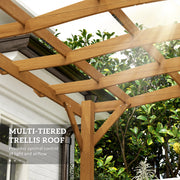Outsunny 10' x 12' Fir Wood Pergola with Arched Grape Trellis Roof
