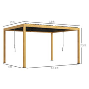 Outsunny 10' x 13' Aluminum Louvered Pergola with Adjustable Roof and Hidden Drainage