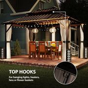 Outsunny 10' x 14' Aluminum Hardtop Gazebo with Double Galvanized Steel Roof